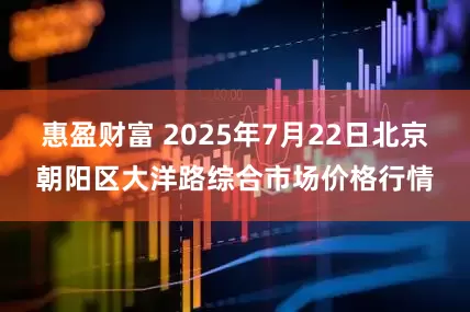 惠盈财富 2025年7月22日北京朝阳区大洋路综合市场价格行情