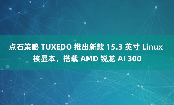 点石策略 TUXEDO 推出新款 15.3 英寸 Linux 核显本，搭载 AMD 锐龙 AI 300